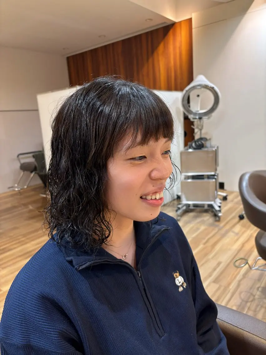 ミディアム ミディアムパーマ カット パーマ トリートメント ナチュラルスタイル feel/則長 玲央のヘアスタイル