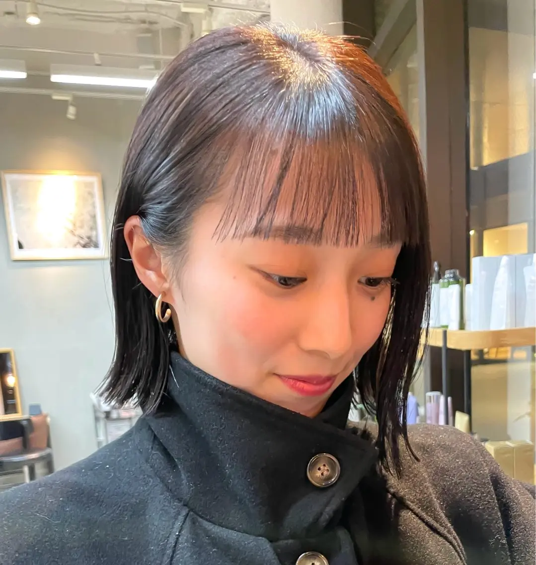 ショート カラー ボブ 外ハネヘア カット ヘアカラー トリートメント ボブ/ショート /パーマ/shinのヘアスタイル