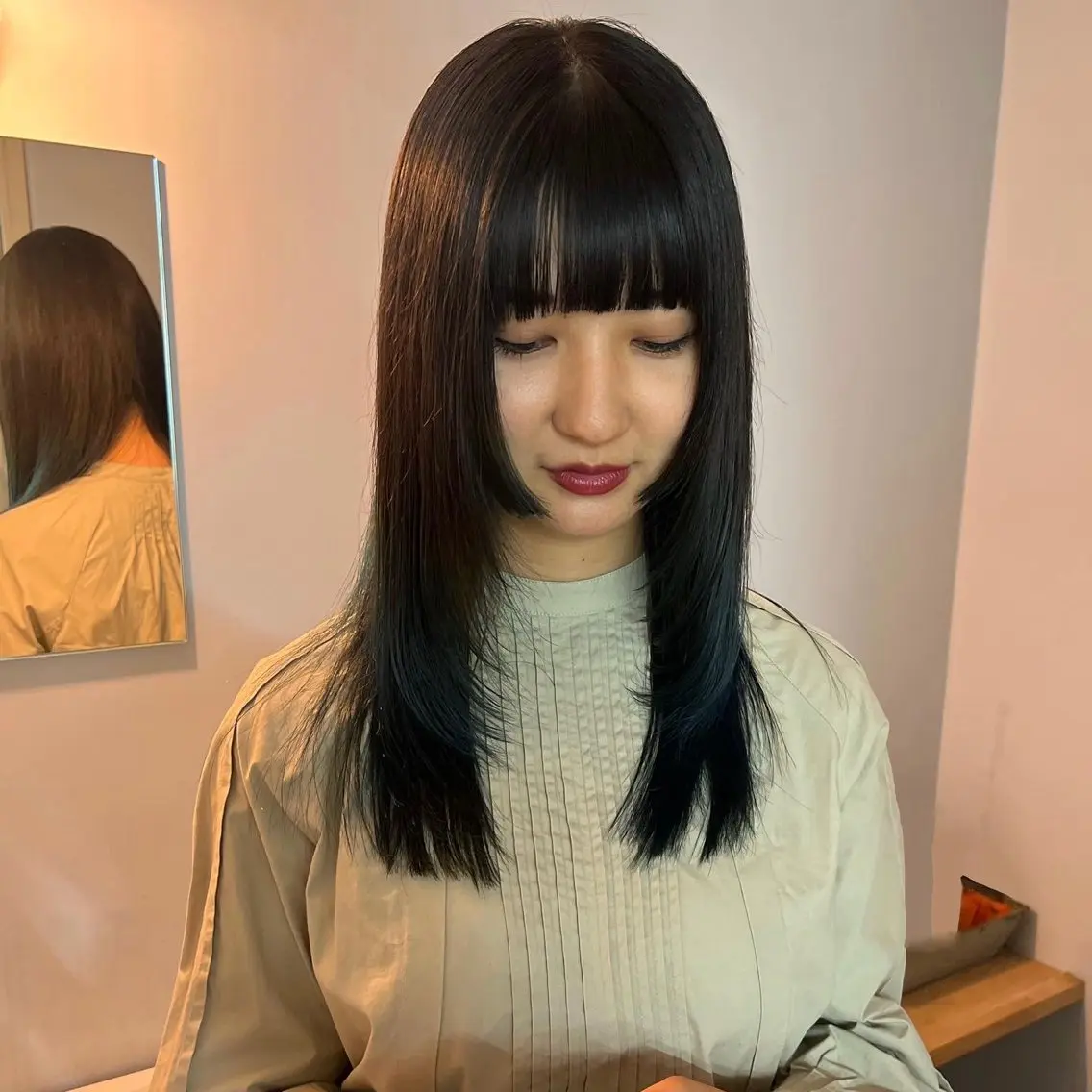 ロング 顔周りカット 舟橋耀/ブリーチカラ ー/レイヤーカットのヘアスタイル