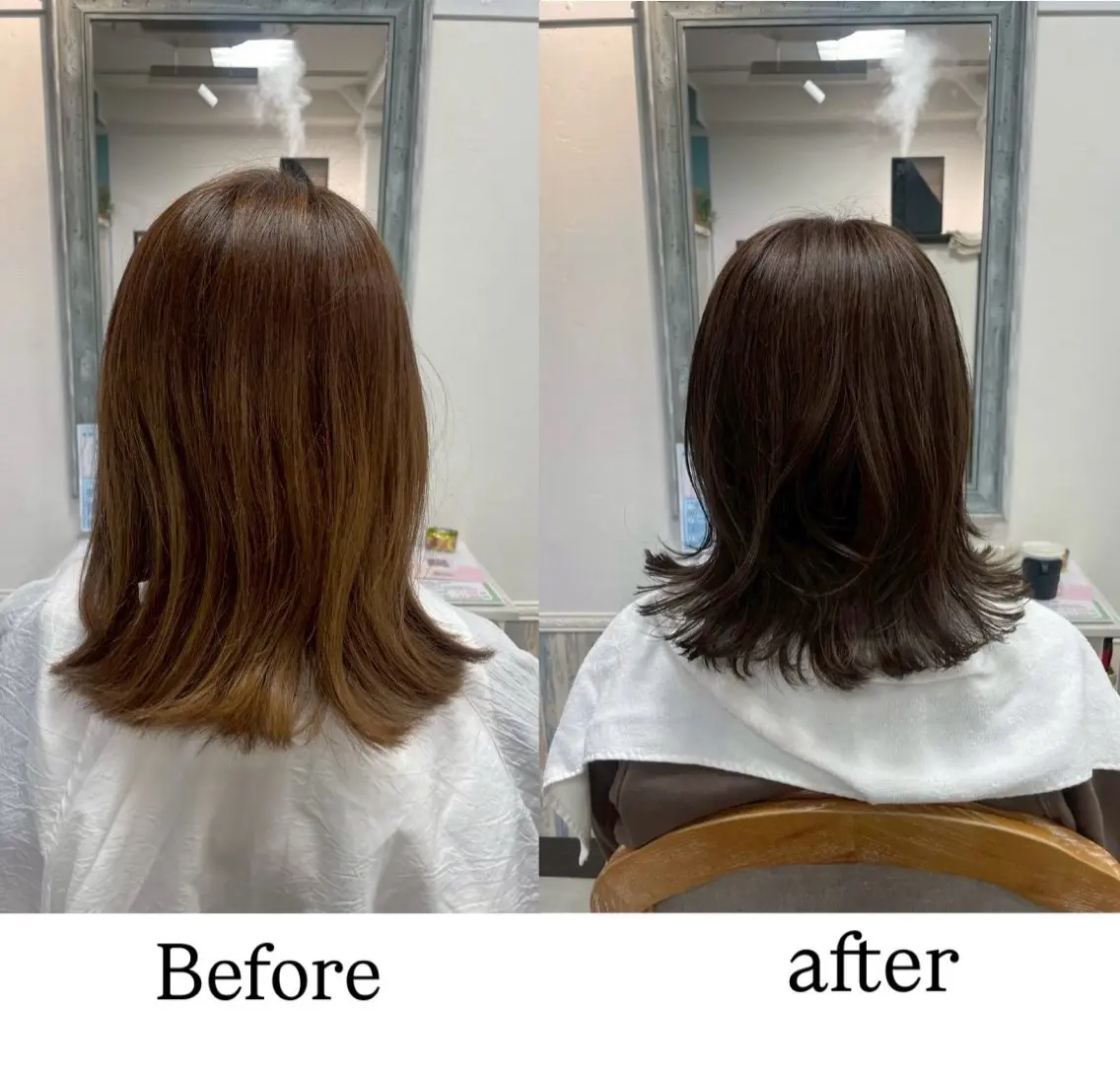 ミディアム カット ヘアカラー ヘッドスパ 【tico】 Chihoのヘアスタイル