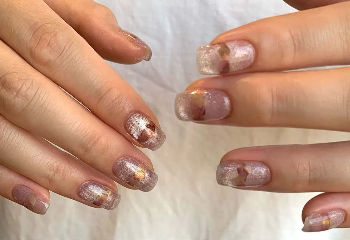 ネイル フラッシュネイル マグネットネイル オフィスネイル ショートネイル シンプルネイル sufu. nail YUKIのネイルデザイン