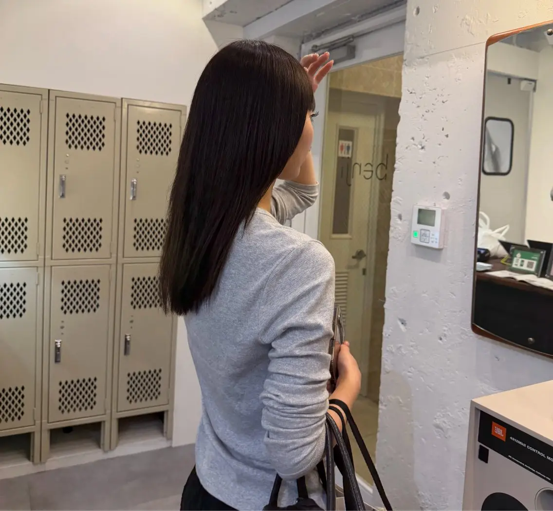 ロング カラー ブラウンカラー ピンクカラー benji amiのヘアスタイル
