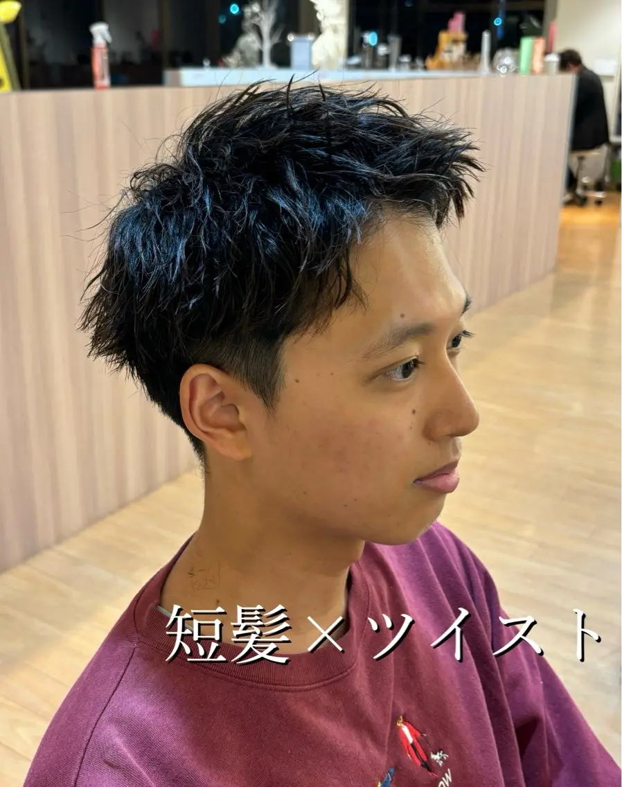 パーマ メンズ カット レイヤー/艶カラー 奥野恭平のヘアスタイル