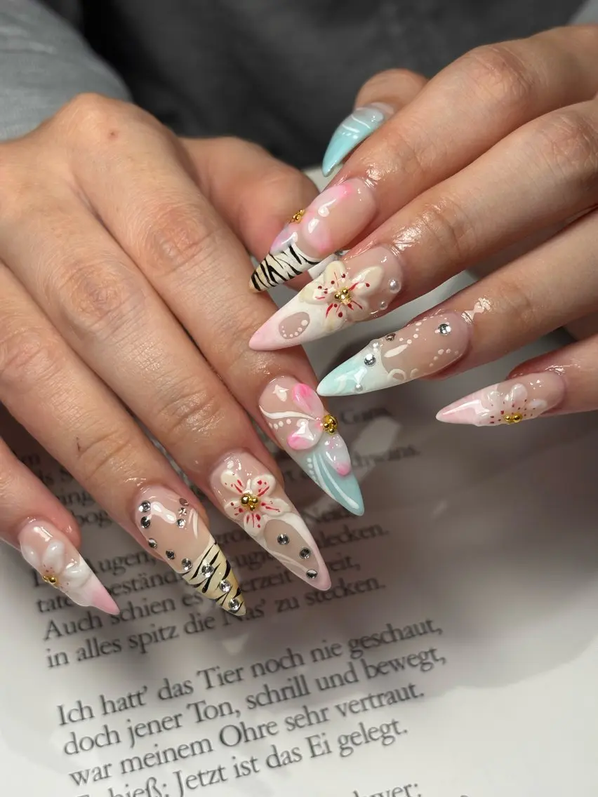 【ミニモ学割】✨🎀長さ出し10本×フルアート🎀✨※オフなし※の写真