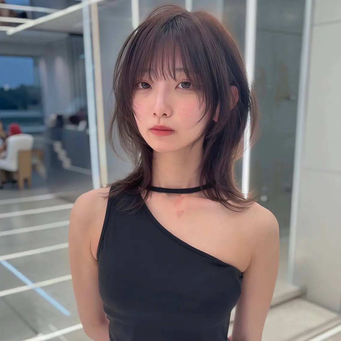 ミディアム レイヤーカット ウルフカット ウルフレイヤー 高野 恭佑のヘアスタイル