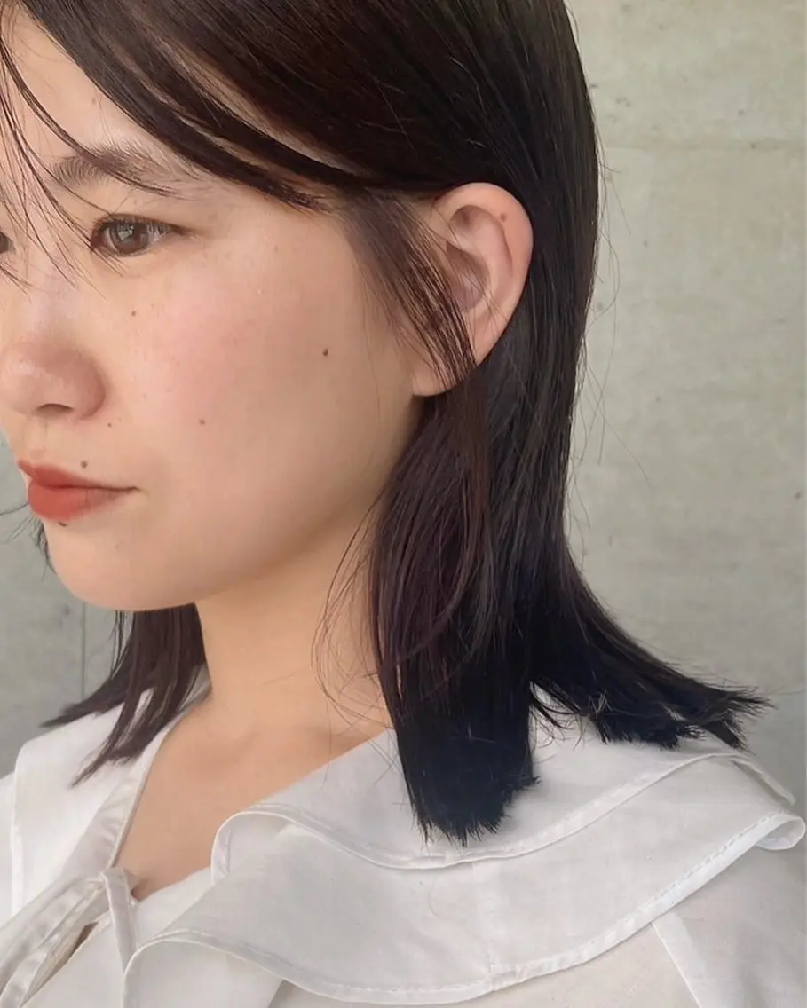 ミディアム カラー ヘアアレンジ 透明感カラー ラベンダーカラー カット marika/ボブ /透明感カラーのヘアスタイル