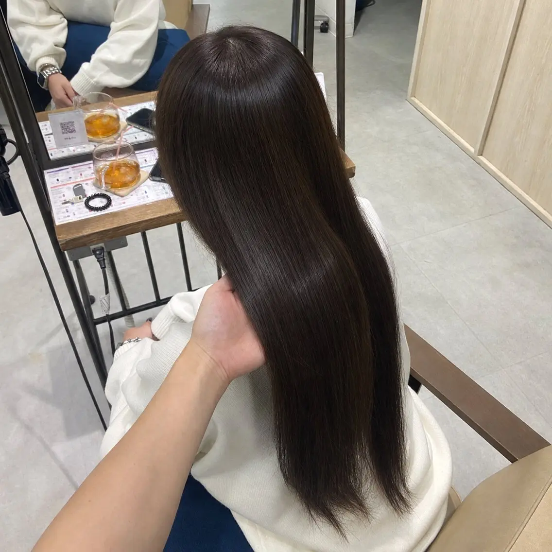 ロング カラー ヘアカラー トリートメント 暖色／ベージュカラー ☆莉々☆のヘアスタイル