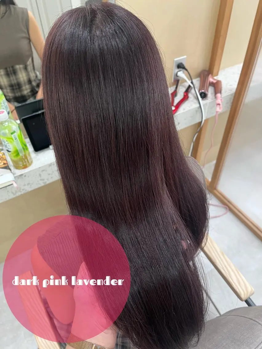 セミロング カラー ヘアアレンジ ラベンダーカラー ピンクカラー ピンクラベンダー 🥀暖色韓国ヘア💕 保科侑花のヘアスタイル
