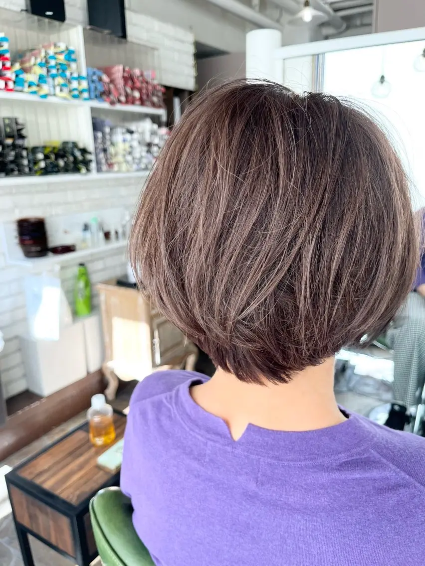 カット+白髪ぼかしカラー+ダメージ予防トリートメントの写真