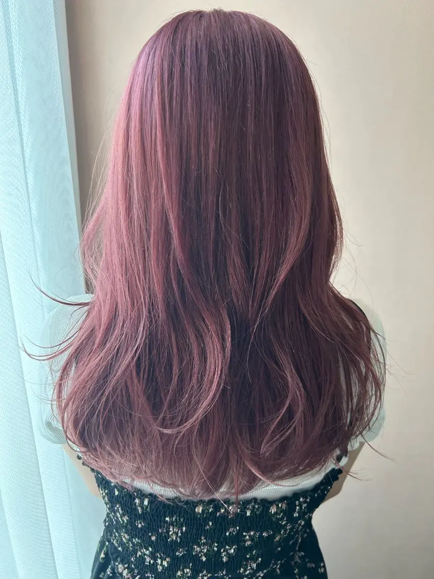 ロング カラー ブリーチ ラベンダーカラー ピンクカラー ピンクラベンダー hubhair レイヤー/透明感のヘアスタイル