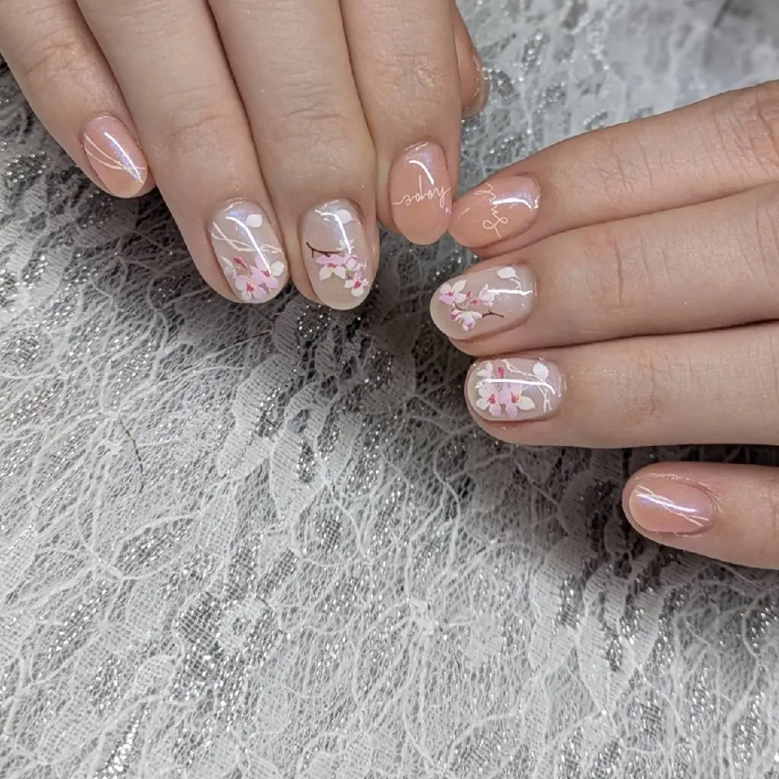 ネイル 桜ネイル ハンドネイル ネイルサロンベルティ .keikoのネイルデザイン