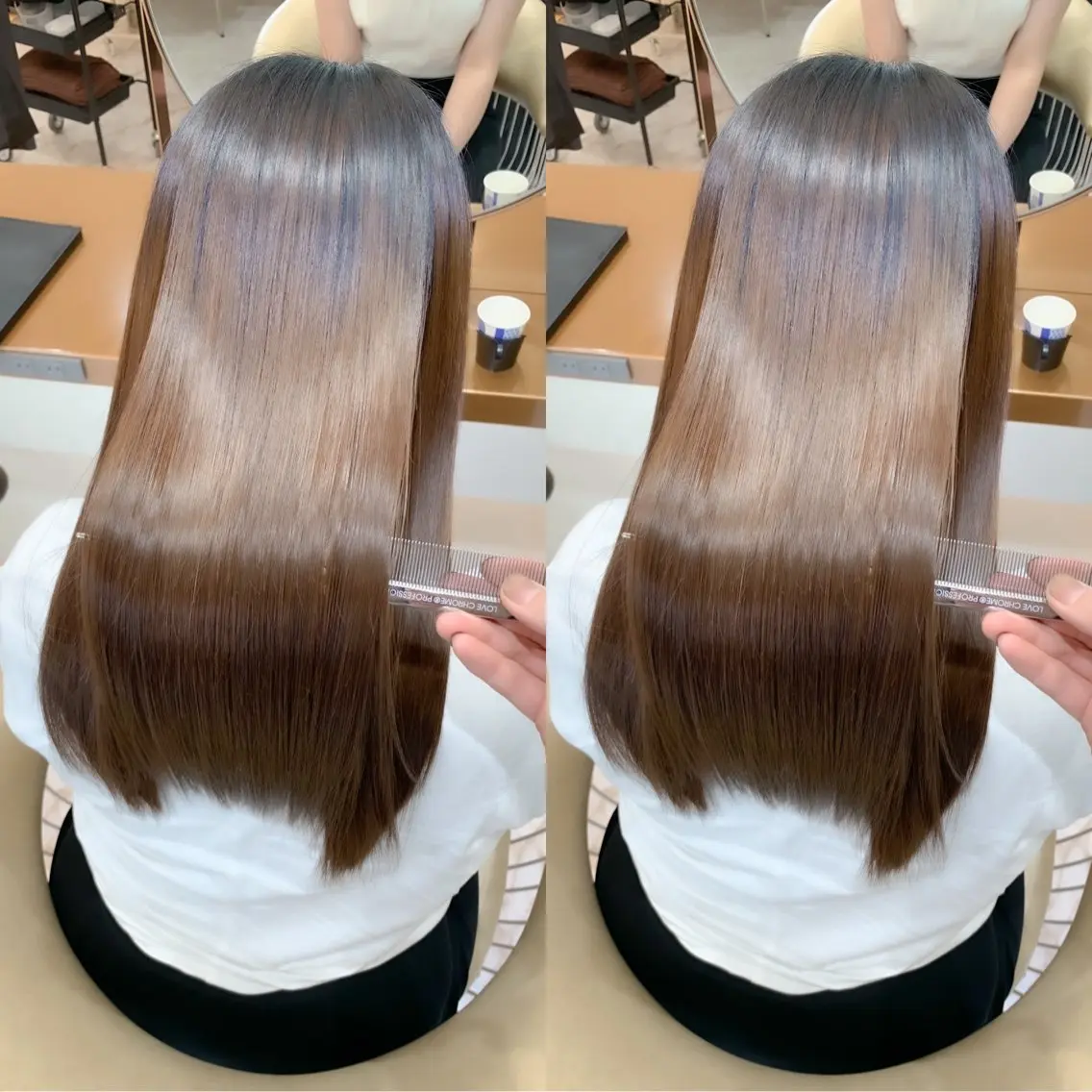 ミディアム カラー パーマ ✨美髪矯正×髪質改善 🍎カイト🍎渋谷のヘアスタイル