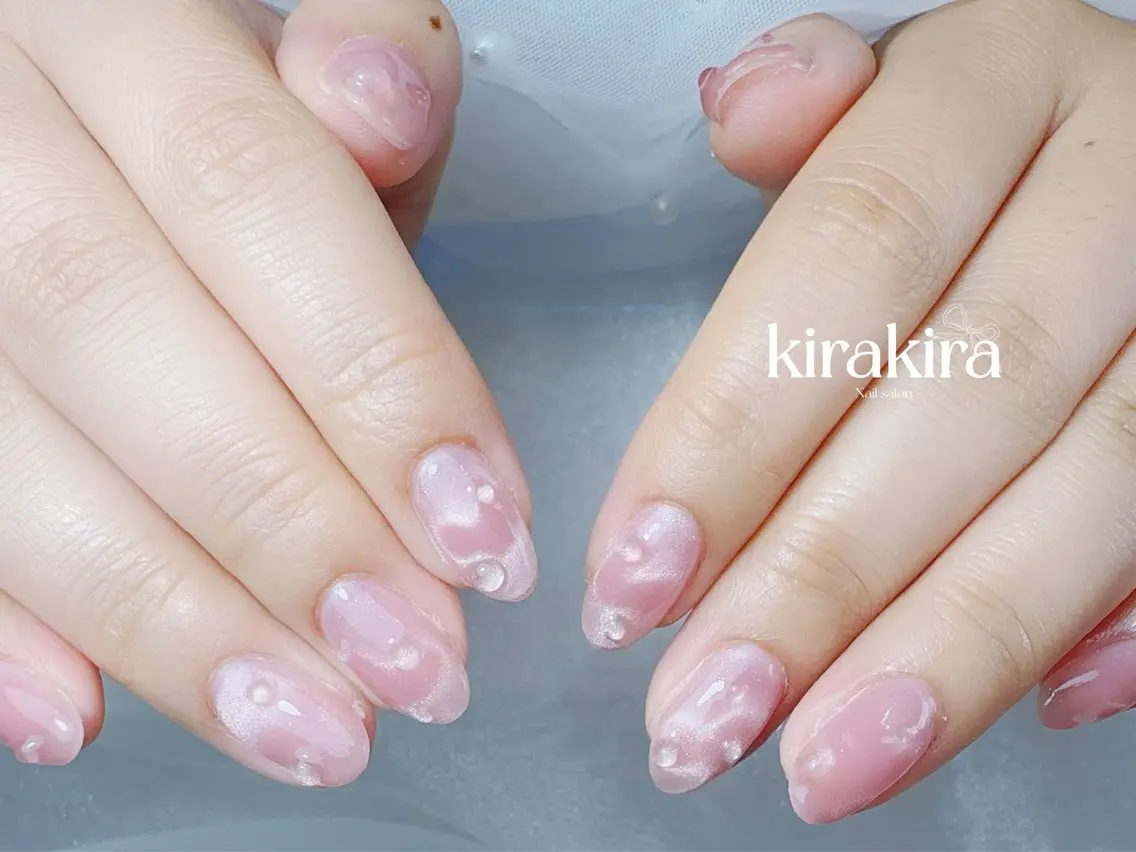 ネイル フットネイル ハート キラキラネイル マグネットネイル シンプルネイル Kirakira Nail salonのネイルデザイン