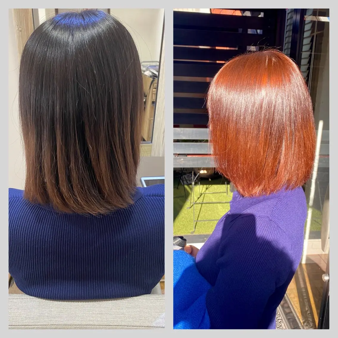 カラー ベージュカラー ブリーチ ブラウンカラー ダブルカラー オレンジ 佐藤 沙也輝のヘアスタイル