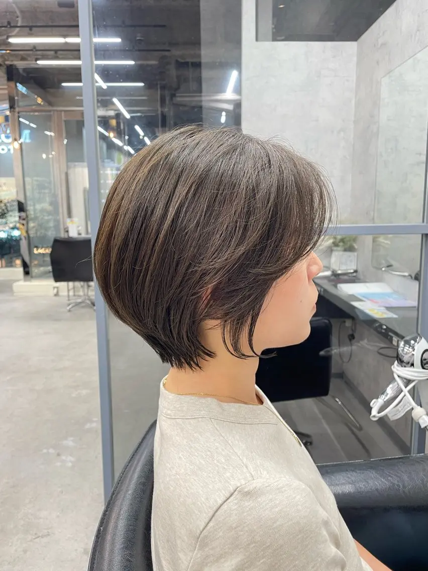 ショート カラー カット トリートメント レイヤー×顔周 り×髪質改善/MIUのヘアスタイル