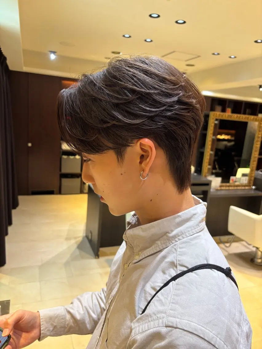 ショート パーマ メンズ カット パーマ カルマパーマ韓国ヘア shiryuのヘアスタイル