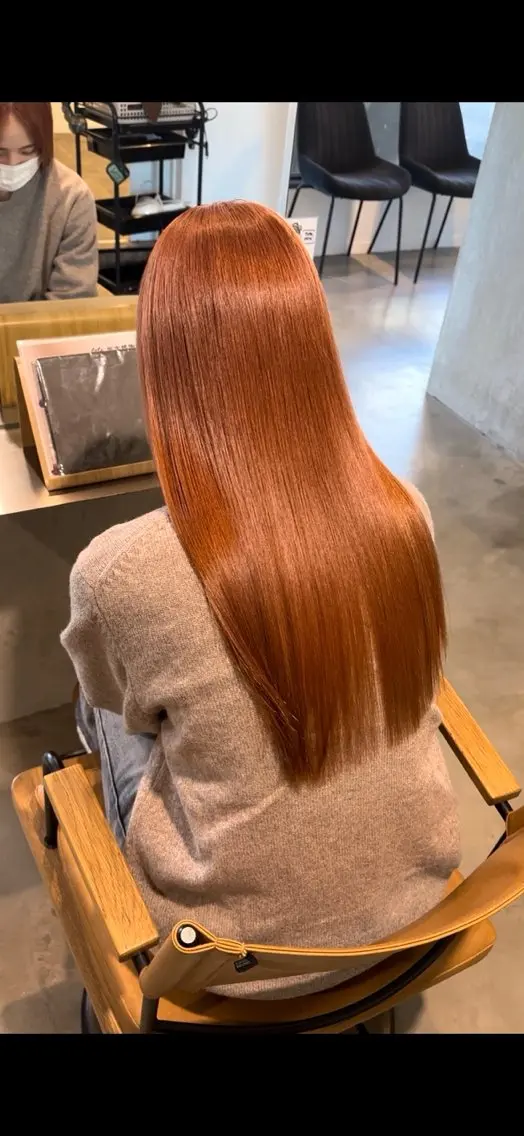 ロング カラー ベージュカラー ブリーチ オレンジ オレンジベージュ 各務原/カラー/ブリ ーチお任せください！のヘアスタイル