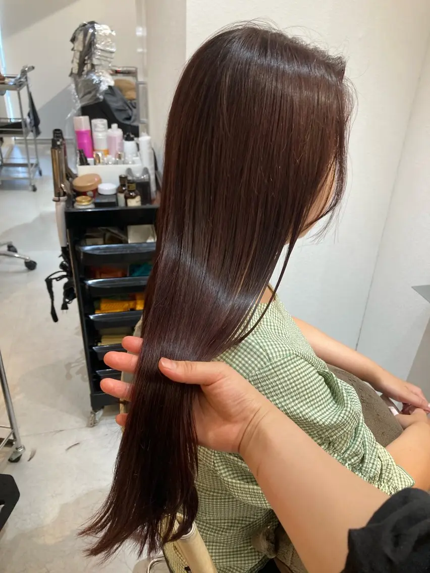 ロング カット ヘアカラー トリートメント ✨色持ちの良い艶 カラー✨蟹江真世のヘアスタイル