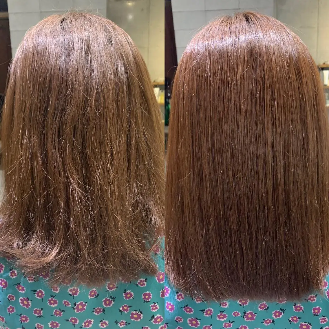 セミロング カット ヘアカラー 縮毛矯正 トリートメント くまがい みゆ【edge.】のヘアスタイル