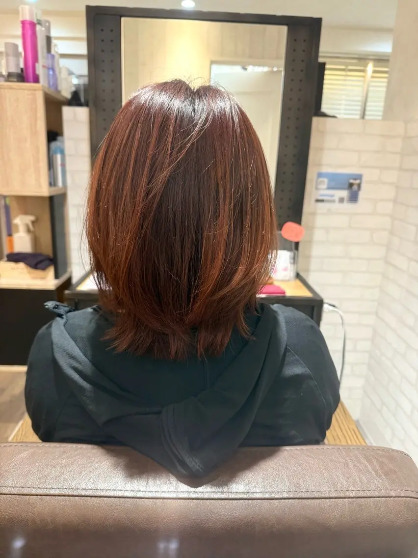 セミロング カット ヘアカラー Misaki/坂戸/ 艶カラーのヘアスタイル