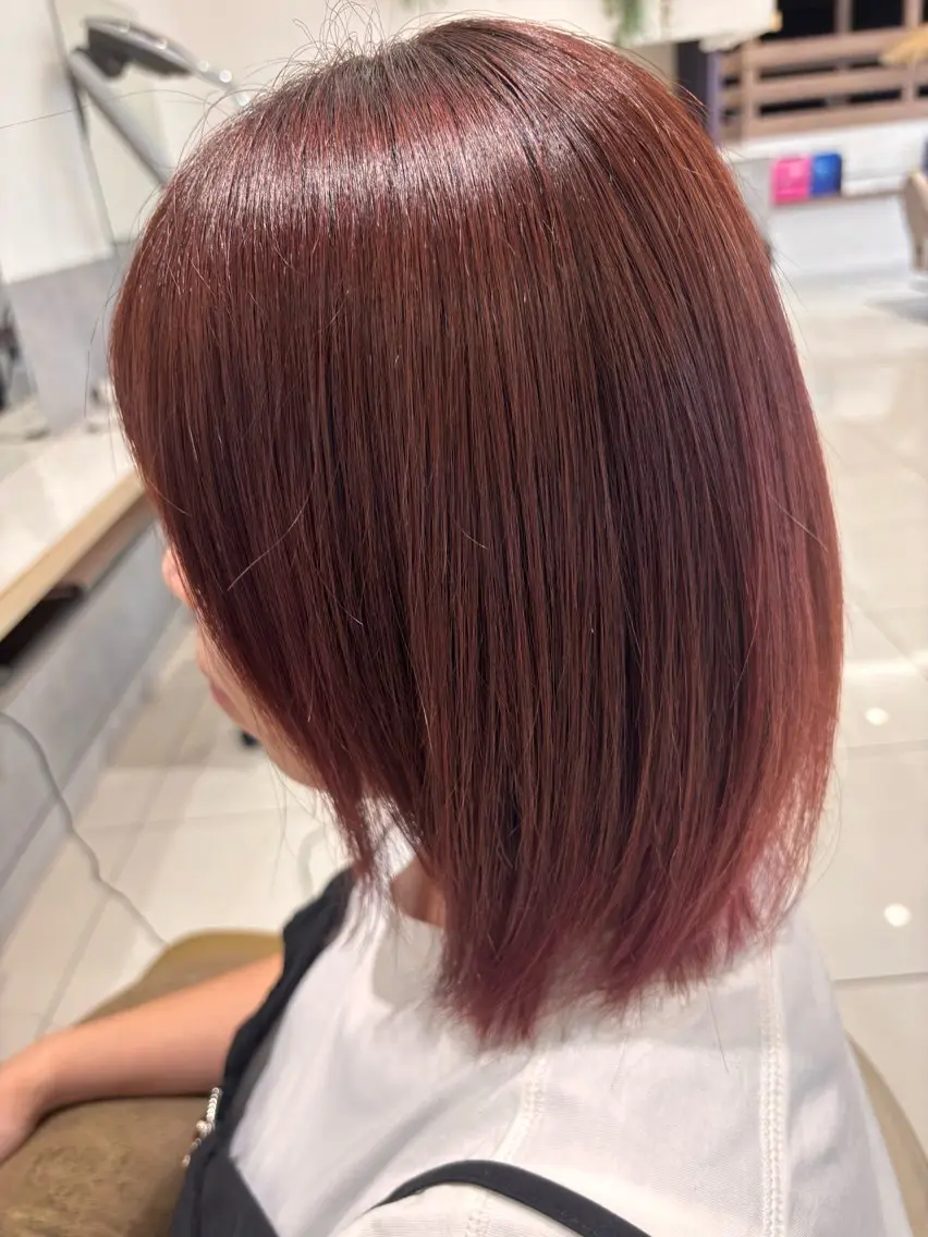 ミディアム ピンクラベンダー ヘアカラー 守谷 奏穂のヘアスタイル