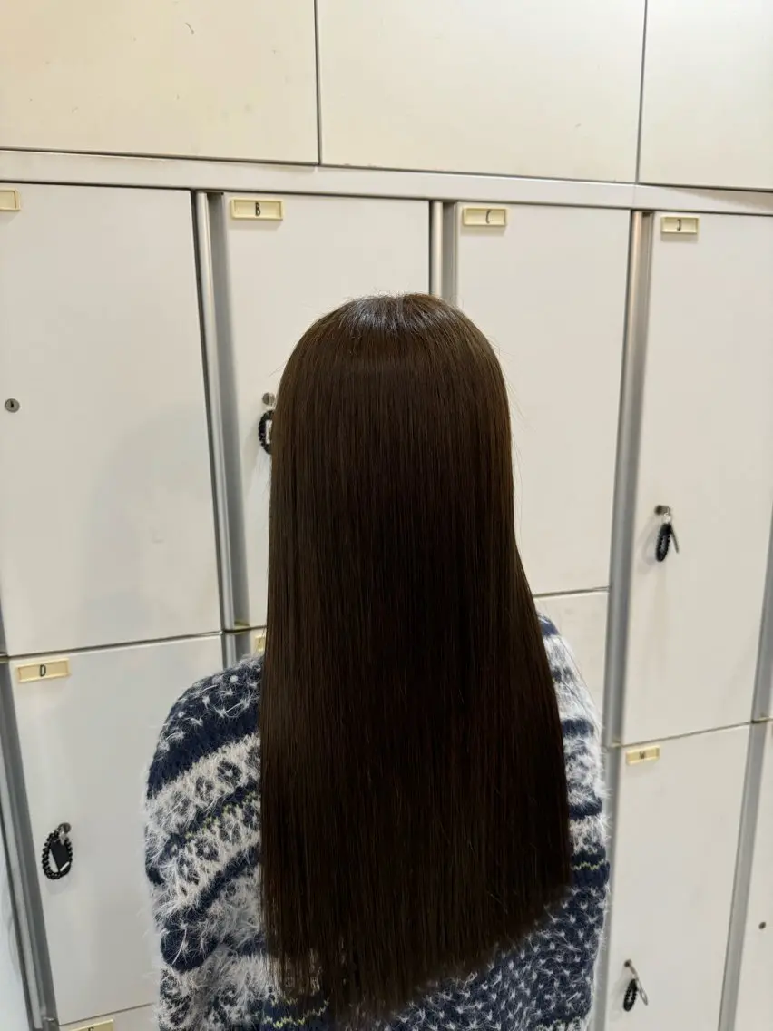 ロング カラー ベージュカラー ブリーチ ブリーチなしカラー オリーブベージュ ブリーチなしwカラー /艶カラー/oukaのヘアスタイル