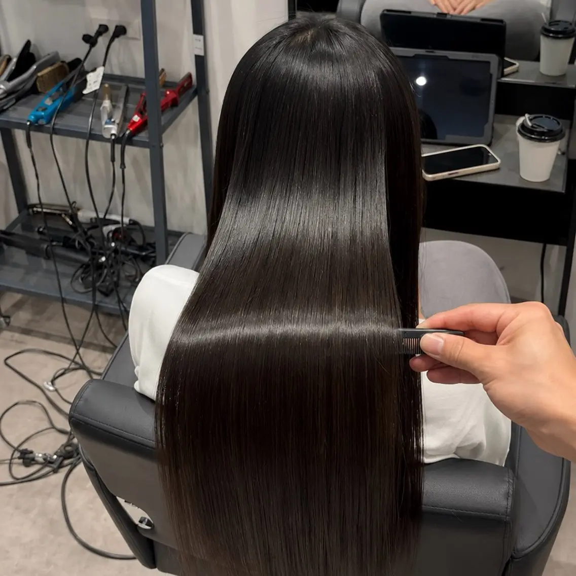 ロング 髪質改善 縮毛矯正 カット 縮毛矯正 トリートメント ボブ ×縮毛矯正きりのヘアスタイル