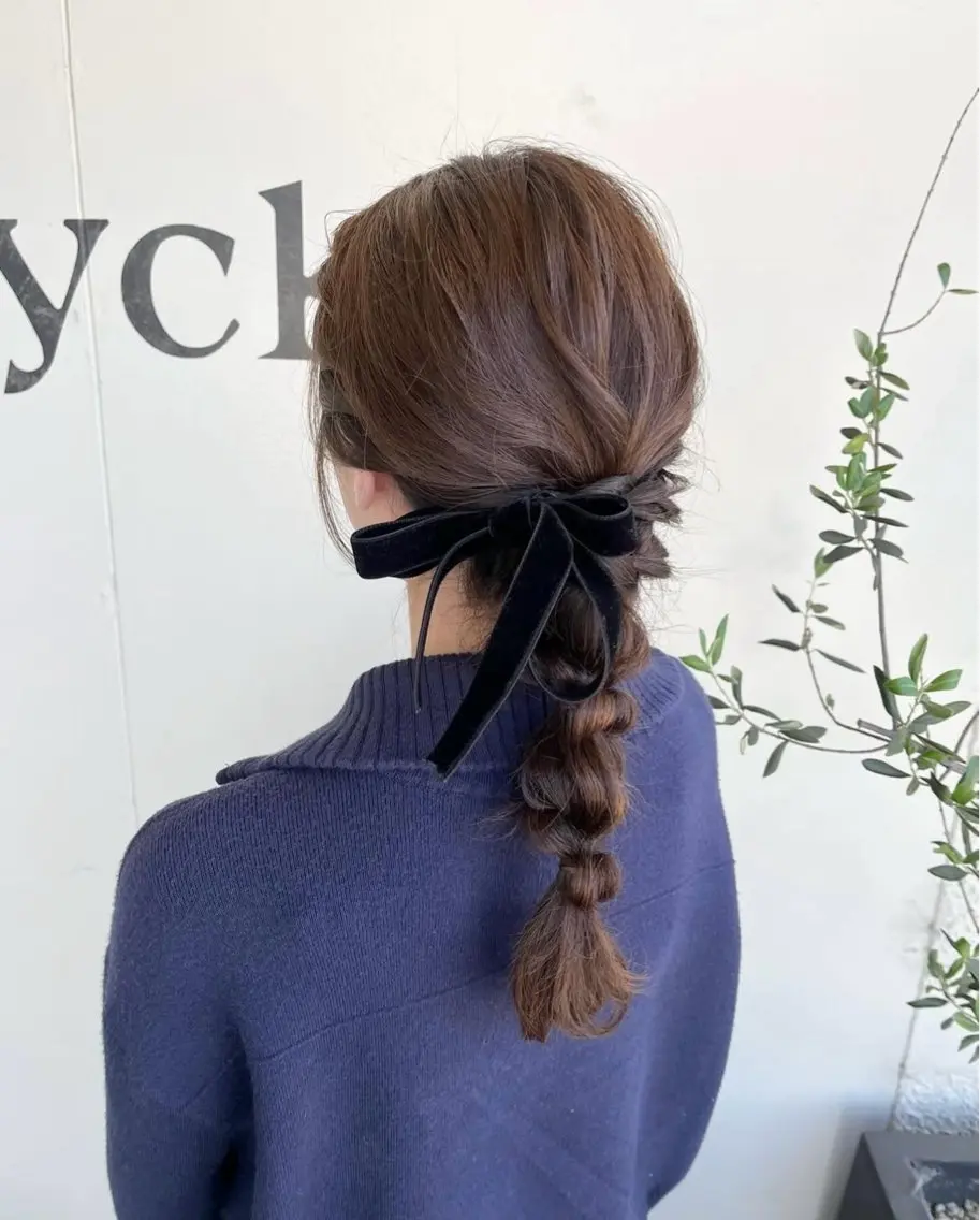 ロング ヘアセット 谷口晴美 透明感カラーのヘアスタイル