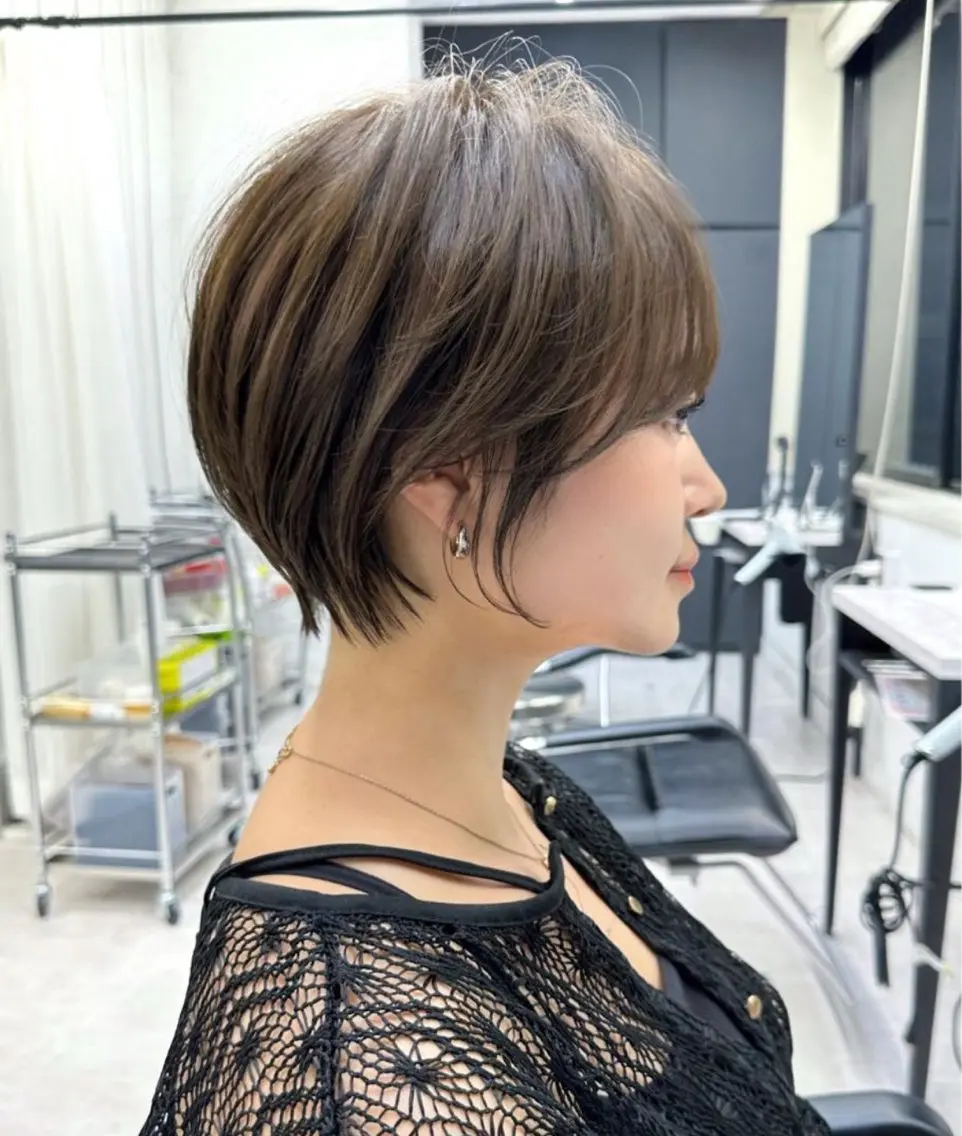 ショート ショートヘア 韓国ヘア/顔周り ヘアセット/加藤優里のヘアスタイル
