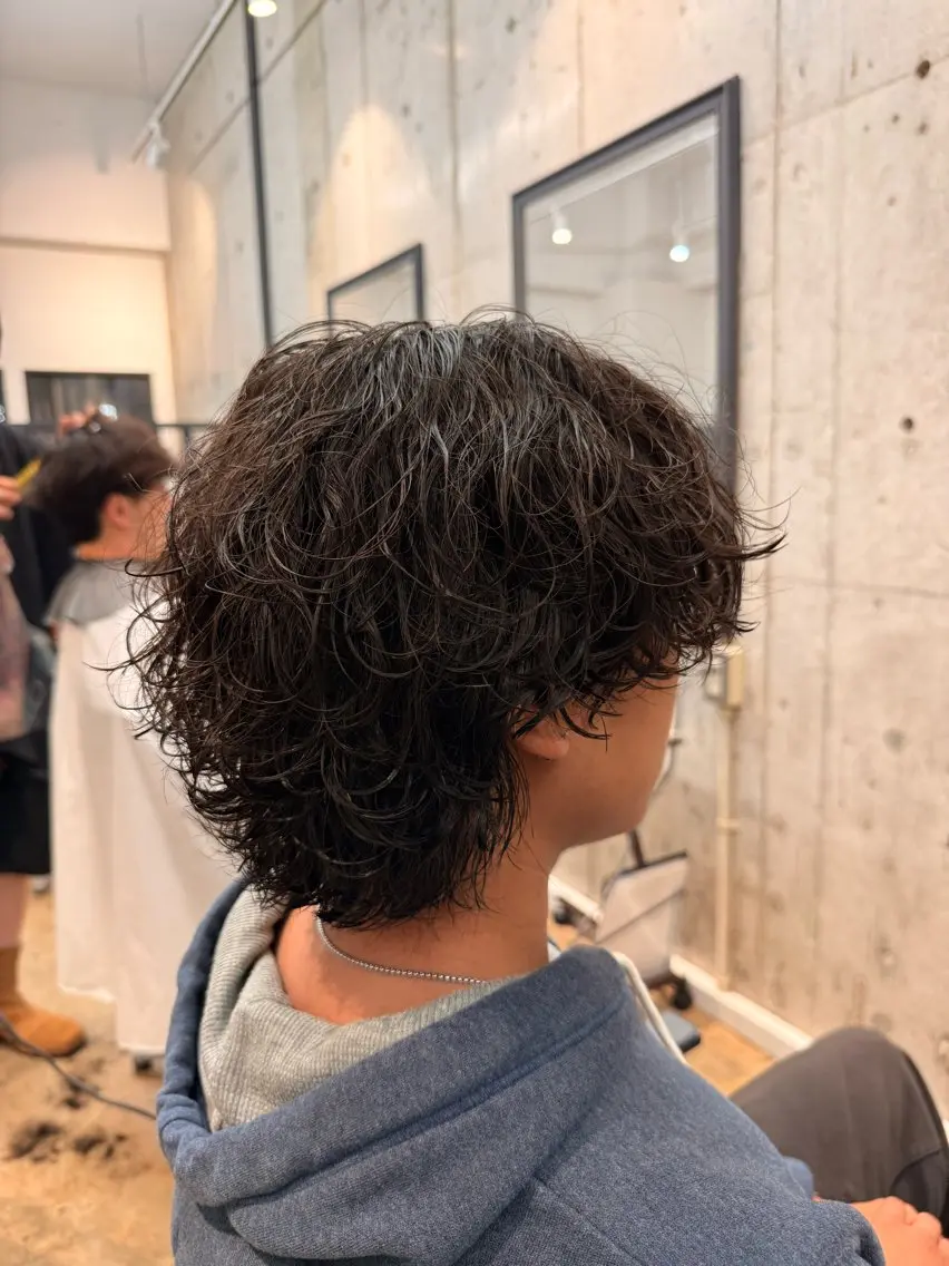 パーマ メンズ 松戸レイヤーカット 塚原悠斗のヘアスタイル
