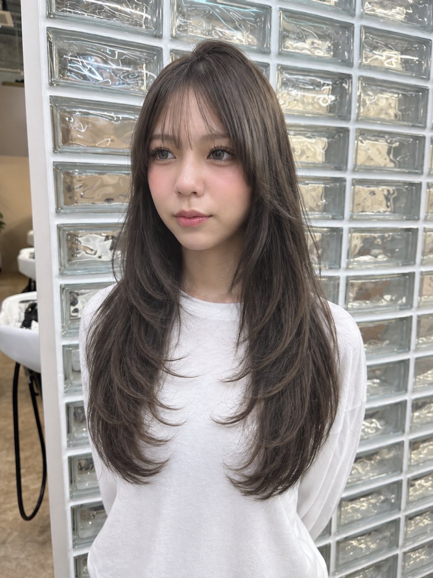 ロング カラー カット ヘアカラー 長岡 瑞希のヘアスタイル