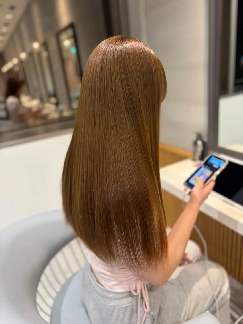 ロング カラー カット ヘアカラー トリートメント ボブ縮毛/レイヤー 赤み消し/はるかのヘアスタイル