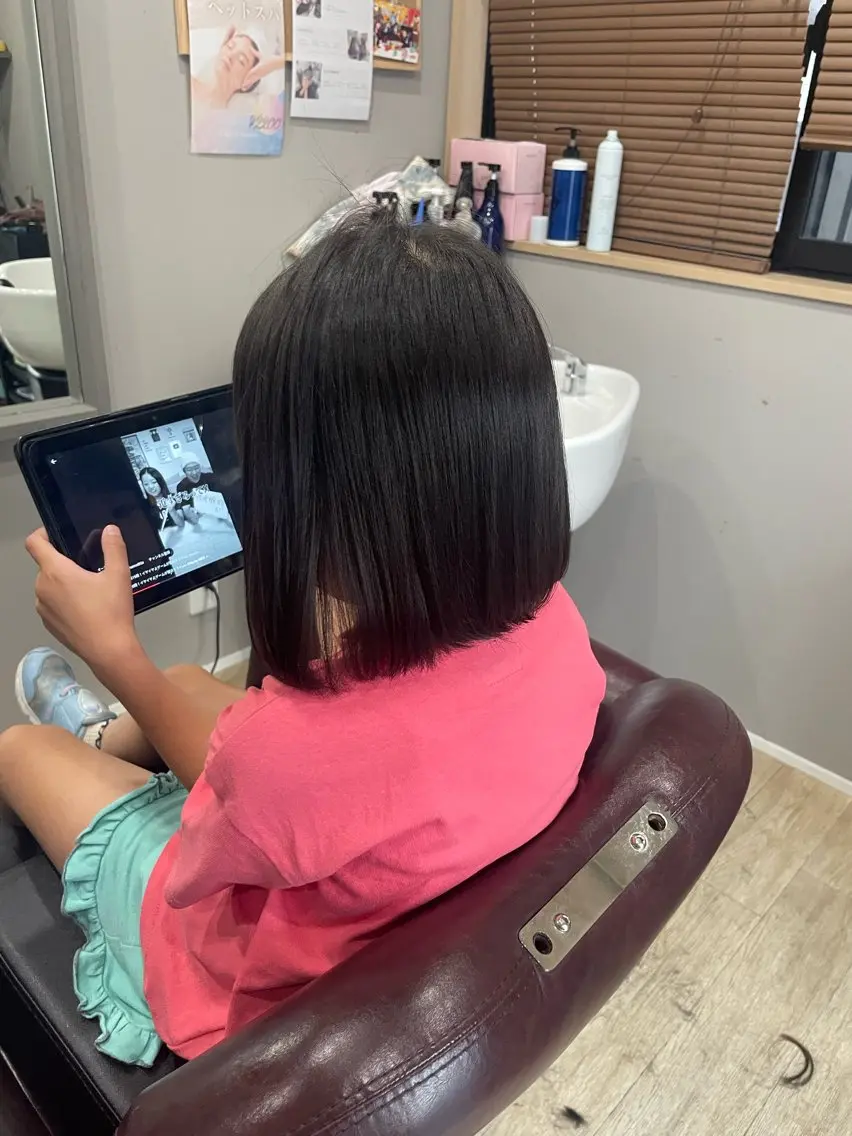 ミディアム キッズ Hair room Leaのヘアスタイル