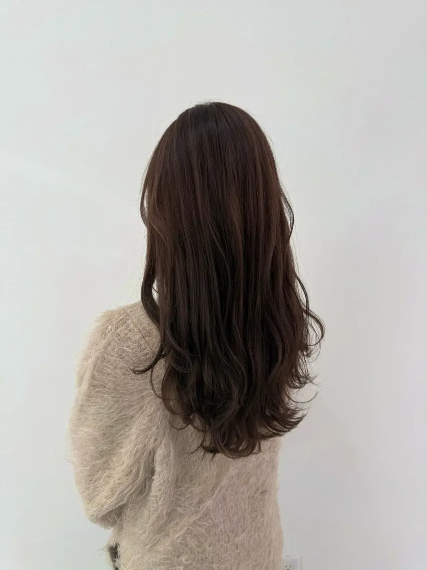 ロング カラー カット トリートメント 韓国ヘア 野々山 ゆうとのヘアスタイル