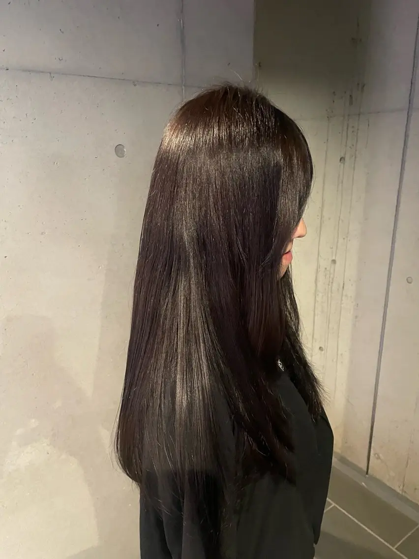 ロング カラー ブラウンカラー ショコラブラウン ヘアカラー トリートメント .⋆𝜗𝜚カラー モデル募集/yuuのヘアスタイル