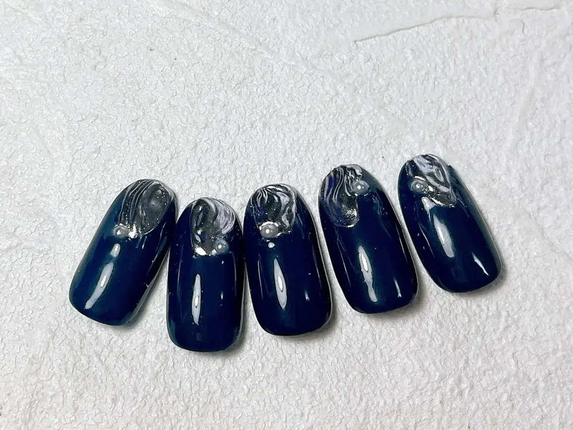 ネイル オーロラネイル フットネイル フレンチネイル ジェルネイル マグネットネイル kiki nail たまプラーザのネイルデザイン