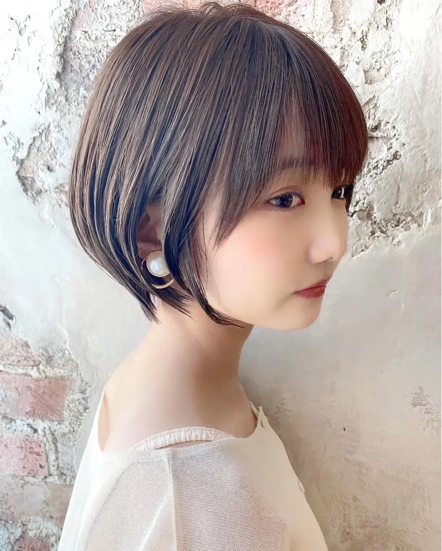 ショート カラー カット ヘアカラー トリートメント 💍新宿ショート 💍岩田莉奈のヘアスタイル