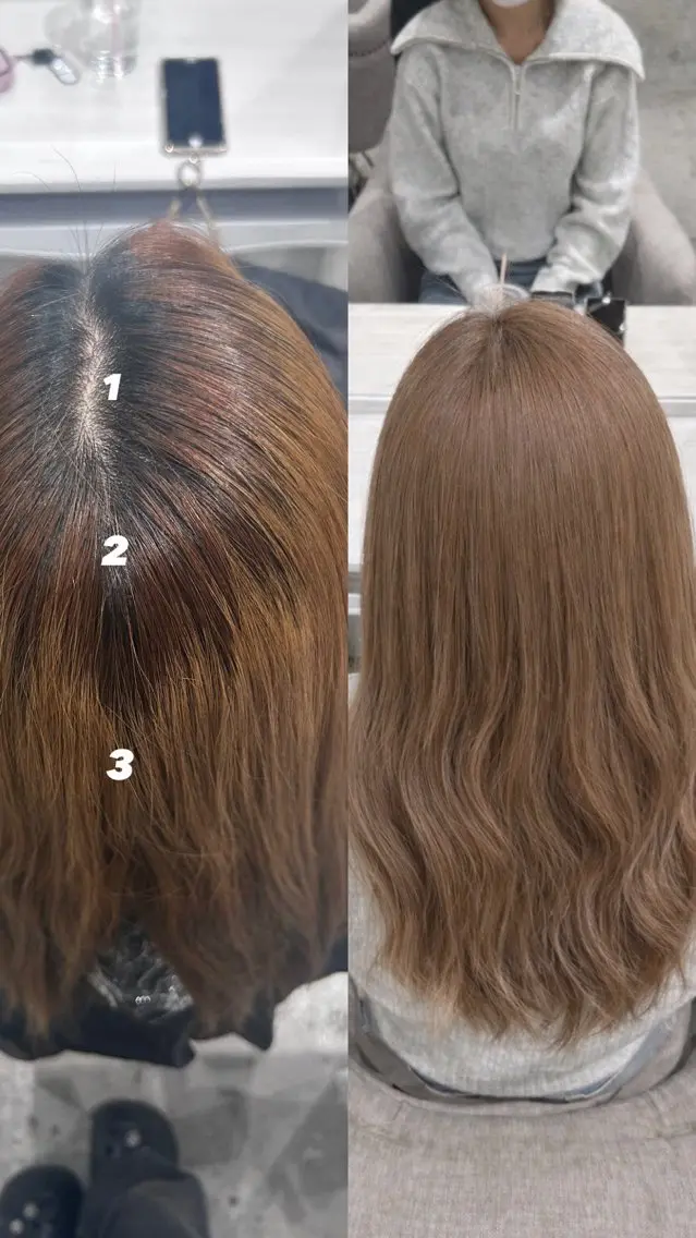 セミロング カラー ブリーチ ブリーチなしカラー ヘアカラー 池袋ブリーチ/ 複雑履歴/SENAのヘアスタイル