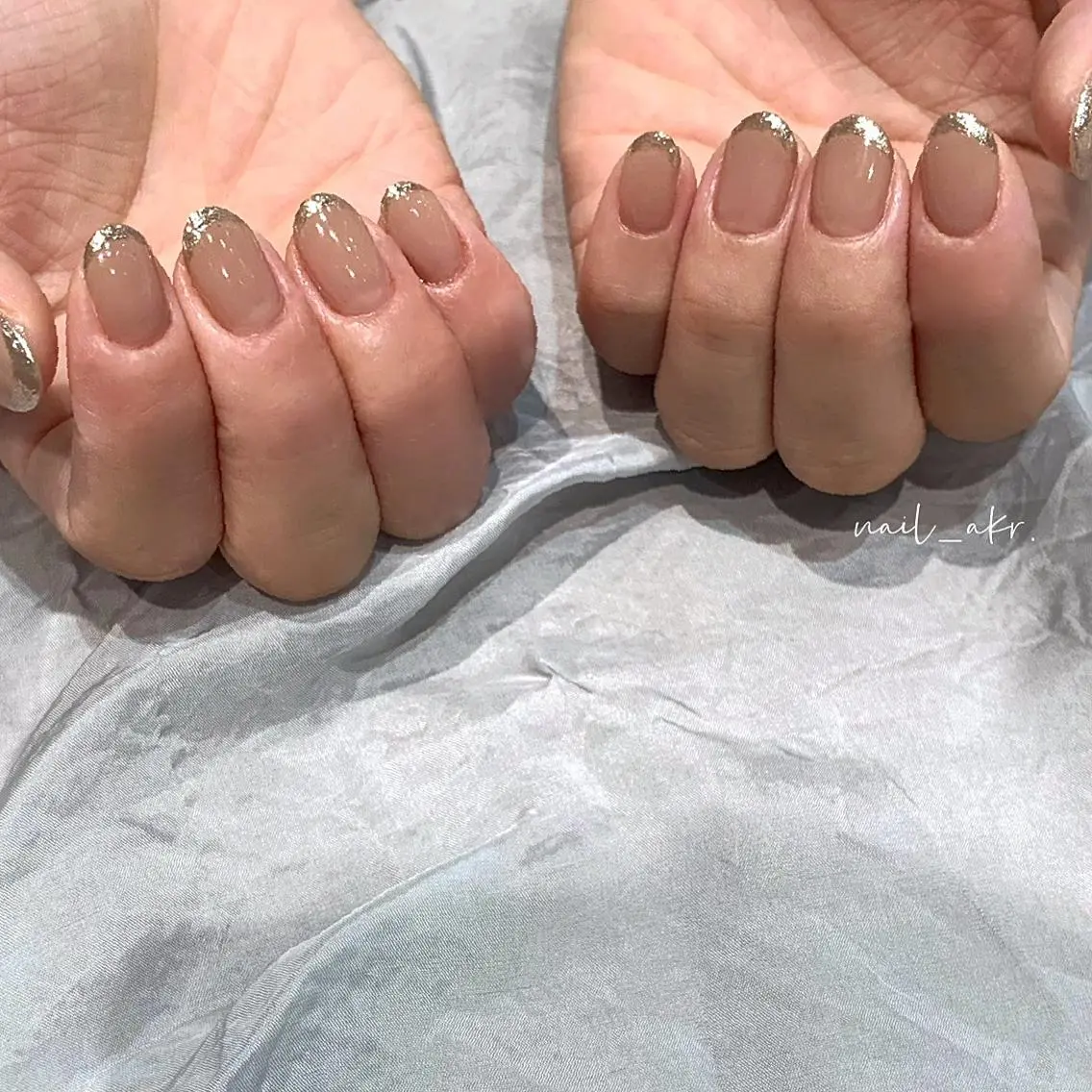 ネイル フレンチネイル ミラーネイル nailAVANCE akariのネイルデザイン