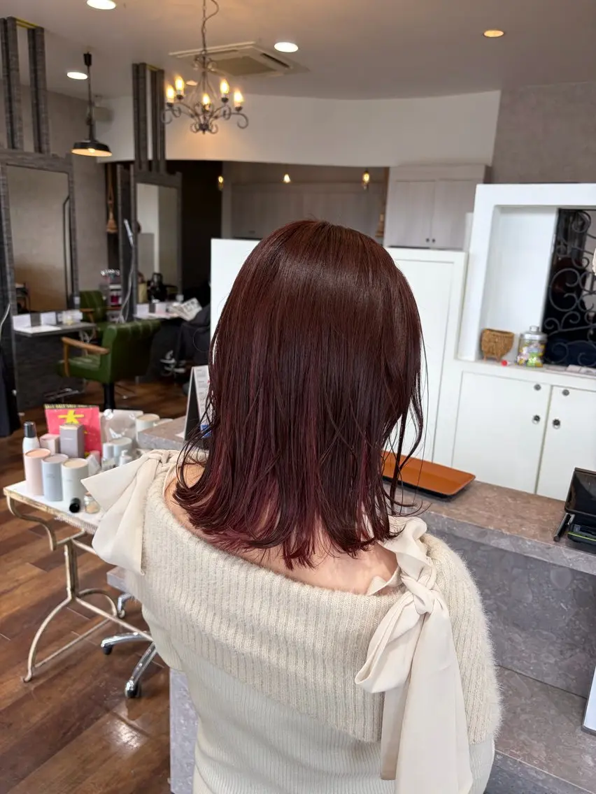 セミロング カット ヘアカラー トリートメント 艶髪/透明感カラー 下山 萌華のヘアスタイル