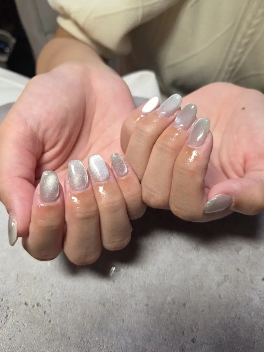 ネイル アートネイル ハート キラキラネイル マグネットネイル ビー玉ネイル ハンドネイル flure de neige yukiのネイルデザイン