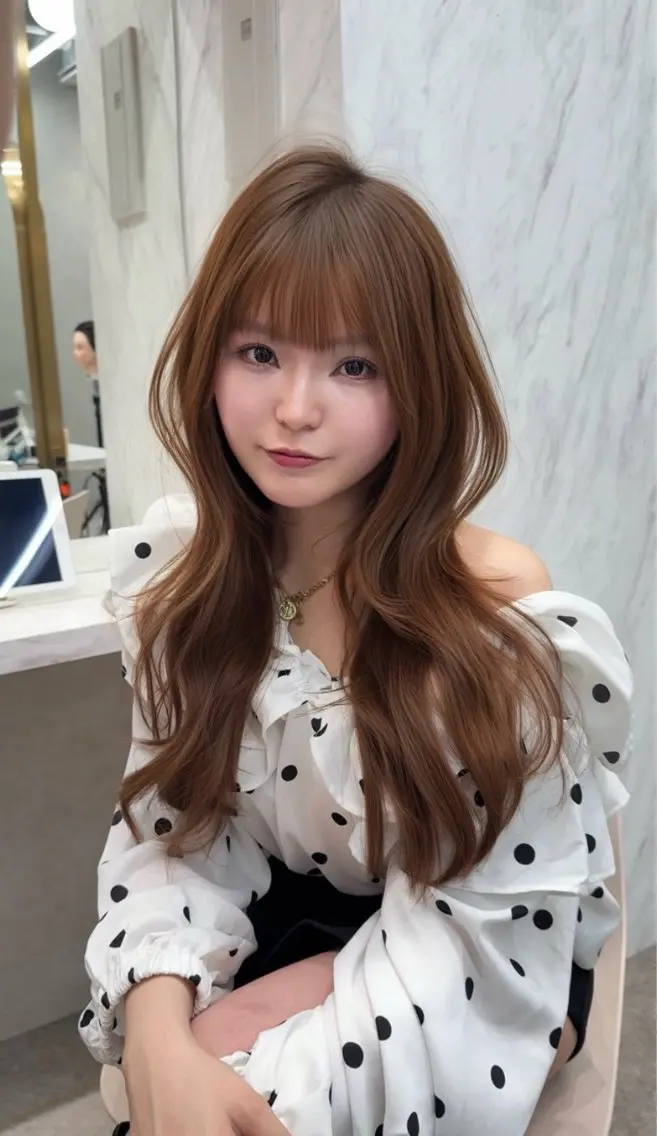 ロング カラー カット ヘアカラー トリートメント ヘアセット レイヤーダブルカラー KYONのヘアスタイル