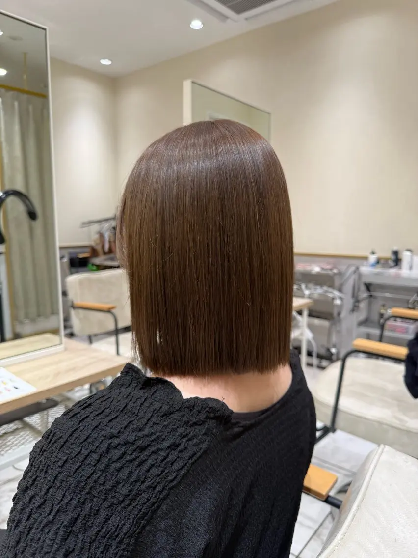 ミディアム ボブ 髪質改善 ヘアカラー hina☺︎ 髪質改善/ストレートのヘアスタイル
