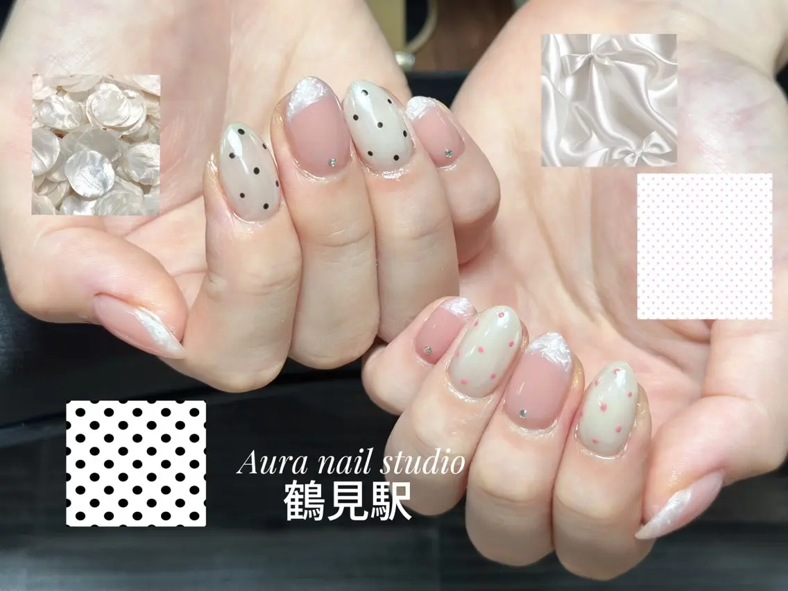 ネイル ハンドネイル Aura nail 🍐💫のネイルデザイン