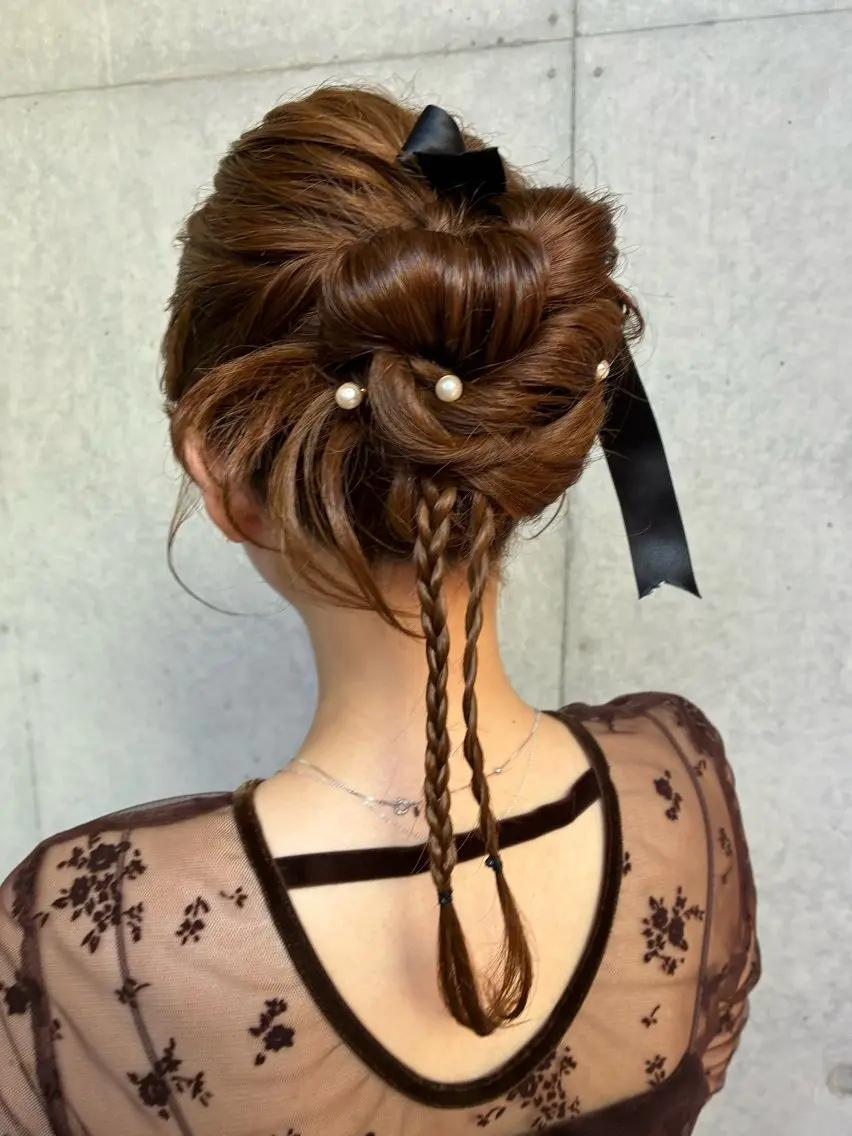ロング ヘアアレンジ ヘアセット 勝野 麻美のヘアスタイル