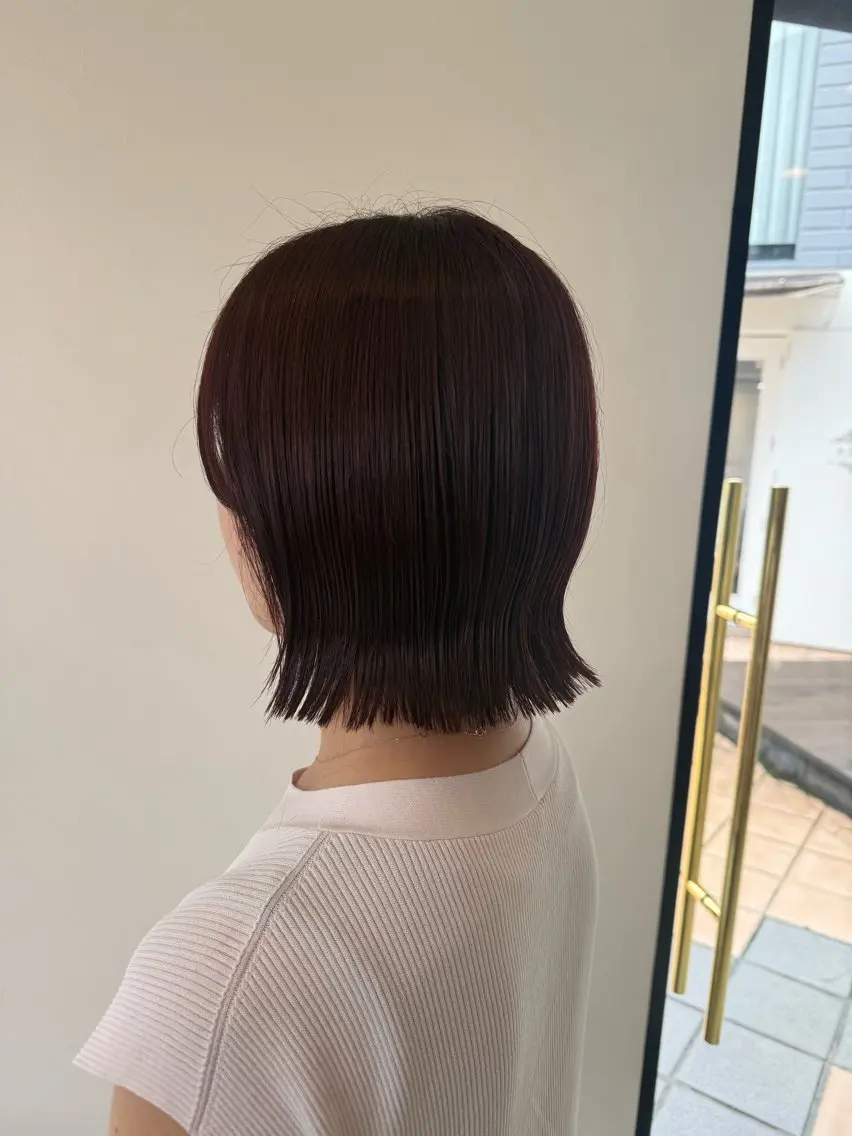 ミディアム カット ヘアカラー トリートメント りか/透明感カラー/ レイヤーカットのヘアスタイル
