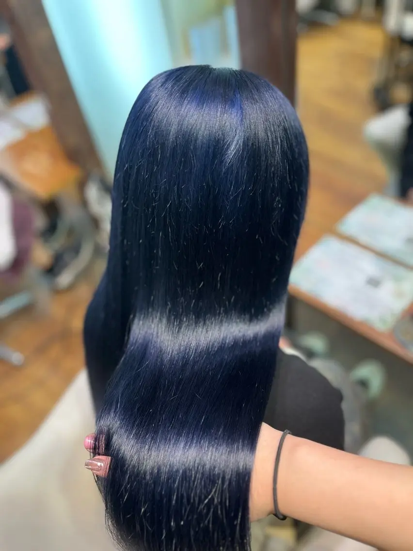 ロング カラー ブルーカラー ネイビーカラー ぴんく髪の美容師🎀 🖤ゆうなのヘアスタイル