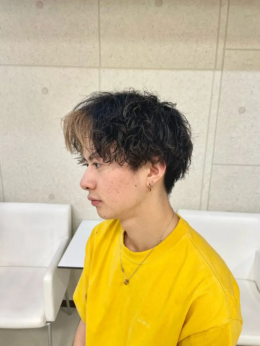 ショート パーマ メンズ メンズパーマ 波巻きパーマ XANADU上野店 🐼ﾖｺﾊｼのヘアスタイル