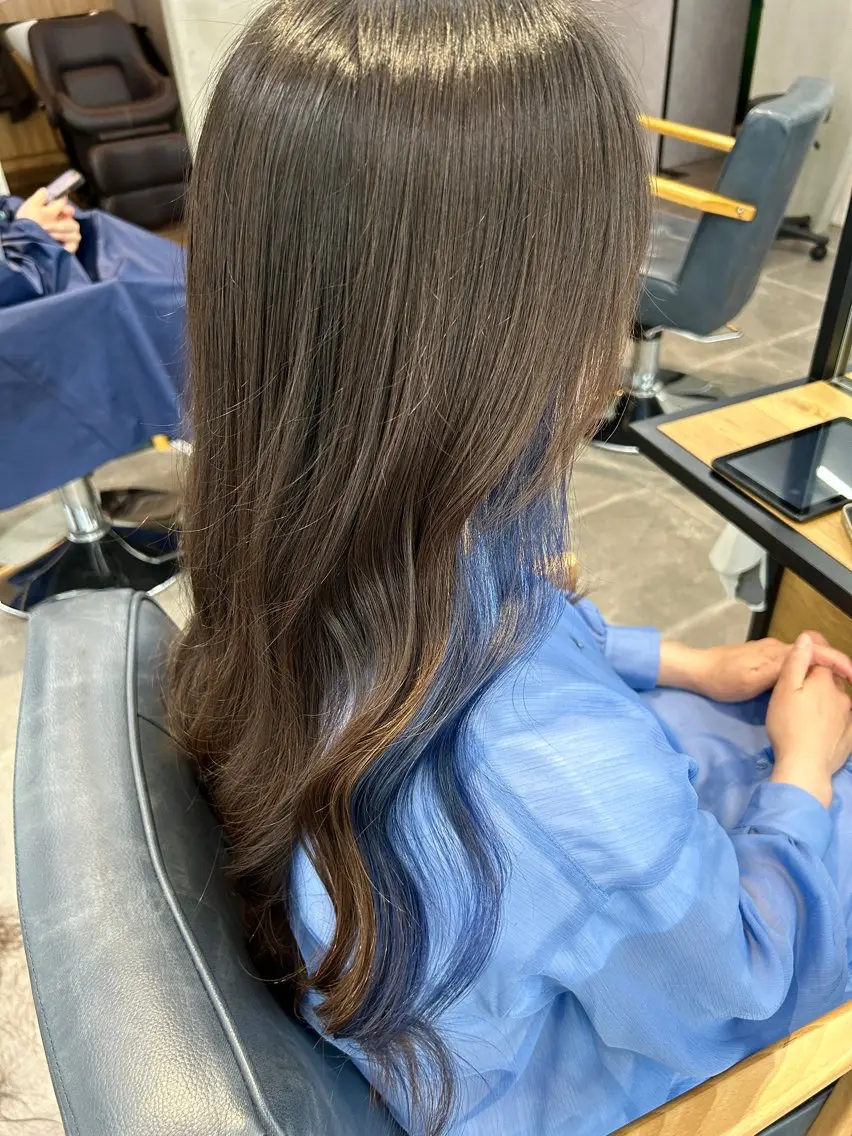 ロング カラー ヘアカラー トリートメント newi梅田🫧韓国 ヘア🫧sakiのヘアスタイル