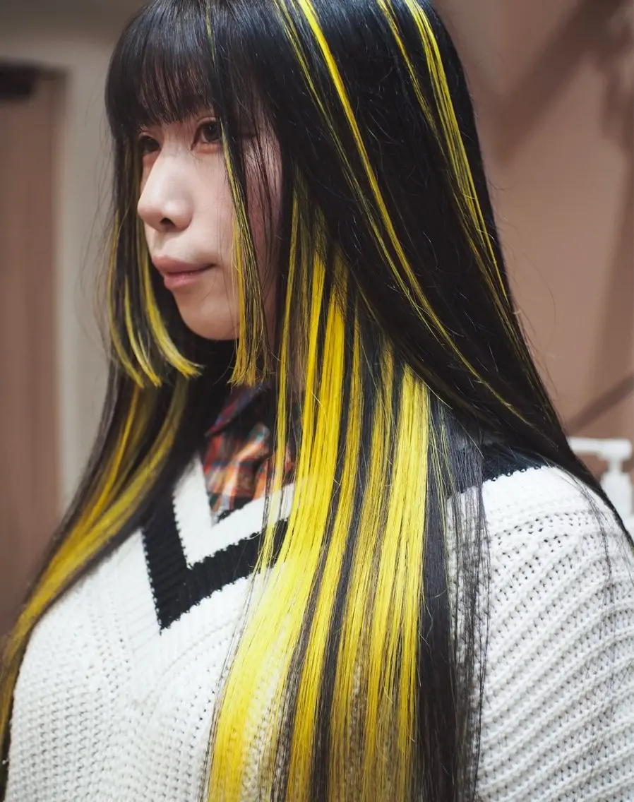 ロング カラー シールエクステ ハイトーンカラー エクステ 似合わせヘア 💐たかさきかなこのヘアスタイル